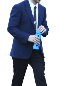 Men's Blue 2 Button Flap Pockets Suit