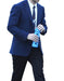 Men's Blue 2 Button Flap Pockets Suit