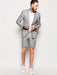 Men'S Linen Fabric Summer Business Suits With Shorts Pants Set (Sport Coat Looking) Grey - Mens Linen Suit