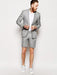 Men'S Linen Fabric Summer Business Suits With Shorts Pants Set (Sport Coat Looking) Grey - Mens Linen Suit