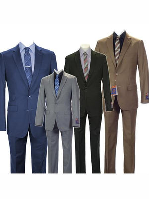 Carlo Lusso Men's 2 button fully lined slim fit suit