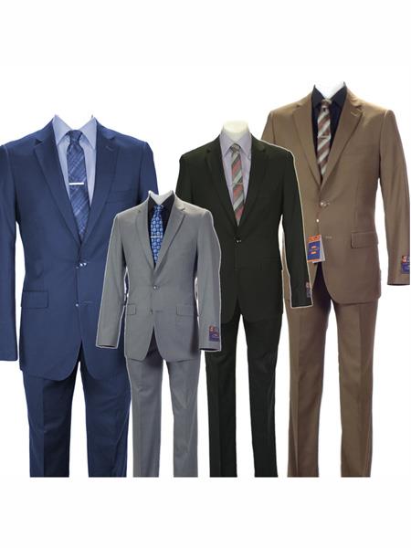 Carlo Lusso Men's 2 button fully lined slim fit suit