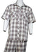 Men's Crosshatch Checkered Button Fastening Walking Suit