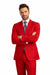 Discounted Sale Clearance Men's Two Buttons Red Classic Fashion suit Flats Front Pants