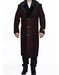 Men's Big And Tall  Overcoat Long Men's Dress Topcoat -  Winter coat 4XL 5XL 6XL Burgundy ~ Wine ~ Maroon