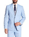 Men's Two Button Closure  Pleated Pant Blue Suit