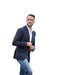 Men's  Blue ~ White Two Button  Suit