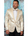 Men'S One Button Floral Designed Shawl Lapel Beige Tuxedo Dinner Jacket