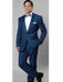 Men's   One Button Slim Fit Shawl Lapel Blue Tuxedo