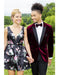 Men's  One Chest Pocket Peak Lapel Burgundy Tuxedo