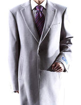 Mens Overcoat Mens Dress Coat Gray Two Button Long Men's Dress Topcoat - Winter coat