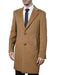 Men's Camel Modern Fit Single Back Vent  Dress Coat