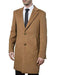 Men's Camel Modern Fit Single Back Vent  Dress Coat
