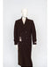 Men's Dress All Weather Coat Full Length Maxi Trench Coat Brown