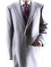 Men's Dress Coat Caravelli  2 Buttons Style Men's Carcoat ~Three Quarter Light Gray Long Men's Dress Topcoat -  Winter coat