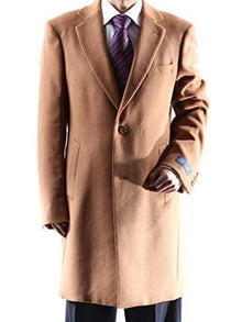 Men's Dress Coat Caravelli    2 Buttons Style Men's Carcoat ~Three Quarter Camel Long Men's Dress Topcoat -  Winter coat Long Jacket