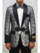 Silver ~ Black Men'S Printed Patterned Print Floral Dinner Jacket