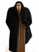 Men's  Peak Lapel Diamond Duster Overcoat Black