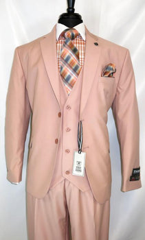 Men's Two Button Suit Jacket With Rose Gold - Dusty Rose ~ Peach ~ Coral