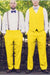 Matching Waistcoat Wedding ~ Prom Dress Tuxedo Wedding Men's Vest ~ Waistcoat ~ Waist coat & Yellow Flat Front Pants Set