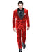 Men's Red One Button  Velvet Tuxedo - Red Tuxedo