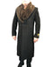 Brown & Black Mixed Two Handwarmer Side Pockets  Dress Coat For Mens