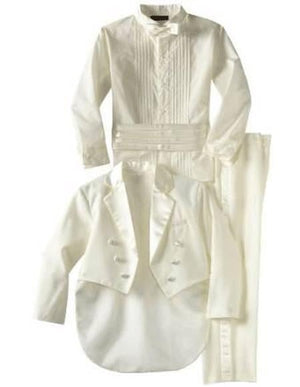 Boys Children Kids Tailcoat Tuxedo Off White