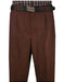 Men's Wide Leg Single Pleat Light Weight Brown Pant unhemmed unfinished bottom