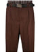 Men's Wide Leg Single Pleat Light Weight Brown Pant unhemmed unfinished bottom