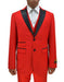 Men'S Red Ticket Pocket Flat Front Pants Tuxedo