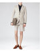 Men's Summer Business Suits With Shorts Pants Set  Tan