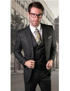 Men's Two Button Black Suit