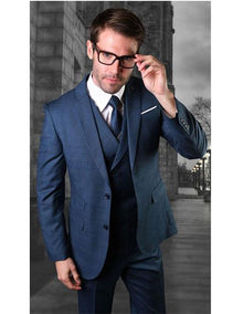 Men's Two Button  Blue Suit
