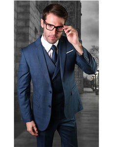 Men's Two Button Blue Suit
