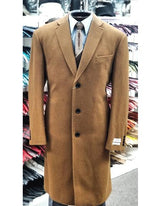 Men's Dress Coat Vecuna - Light Brown Overcoat - Camel Coat