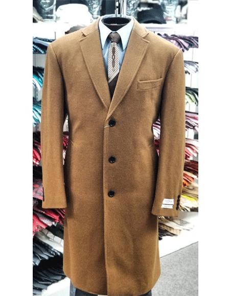 Men's Dress Coat Vecuna - Light Brown Overcoat - Camel Coat