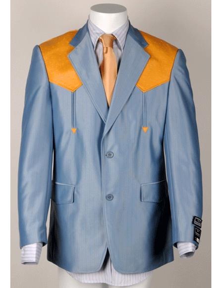 Men's Light Blue Western Blazer