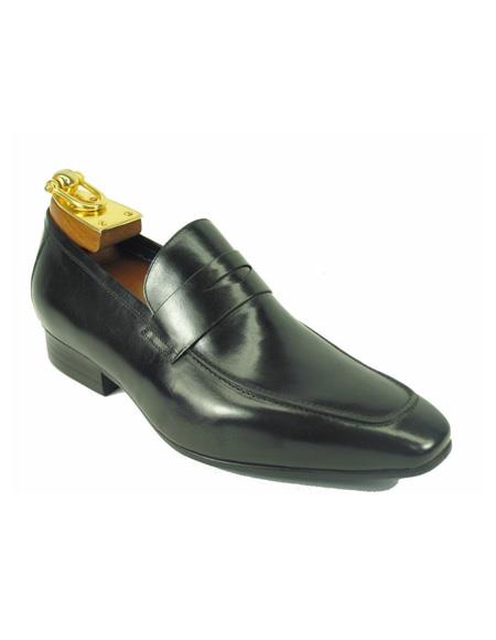 Men's Slip On Leather Stylish Dress Loafer by Carrucci - Black