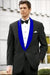 Men's Blue Shawl Lapel Black Suit