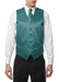 Men's 4PC Big and Tall Dress Tuxedo Wedding Vest ~ Waistcoat ~ Waist coat & Tie & Bow Tie and Hankie Teal