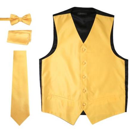 Gold tuxedo vest