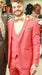 Men's  Shawl Lapel Pink Suit