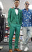 Men's Peak Lapel Green Suit