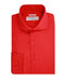 Red Spread Collar Button Closure Cotton Men's Dress Shirt