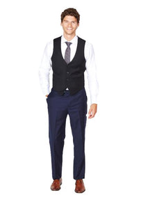 Men's Black Dress Tuxedo Wedding Men's Vest ~ Waistcoat ~ Waist coat & Tie & Matching Dress Pants Set