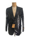 Men's Peak Lapel  One Chest Pocket Black Sequin Blazer - Sequin Tuxedo - Dinner Jacket
