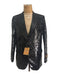 Men's Peak Lapel One Chest Pocket Black Sequin Blazer - Sequin Tuxedo - Dinner Jacket