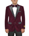 Men's Two Button Peak Lapel Maroon  Suit