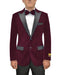 Men's Two Button Peak Lapel Maroon  Suit