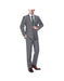 Renoir Suits - Renoir Fashion Mens Dark Grey Flap Two Pockets Slim-Fit 2-Piece Suit